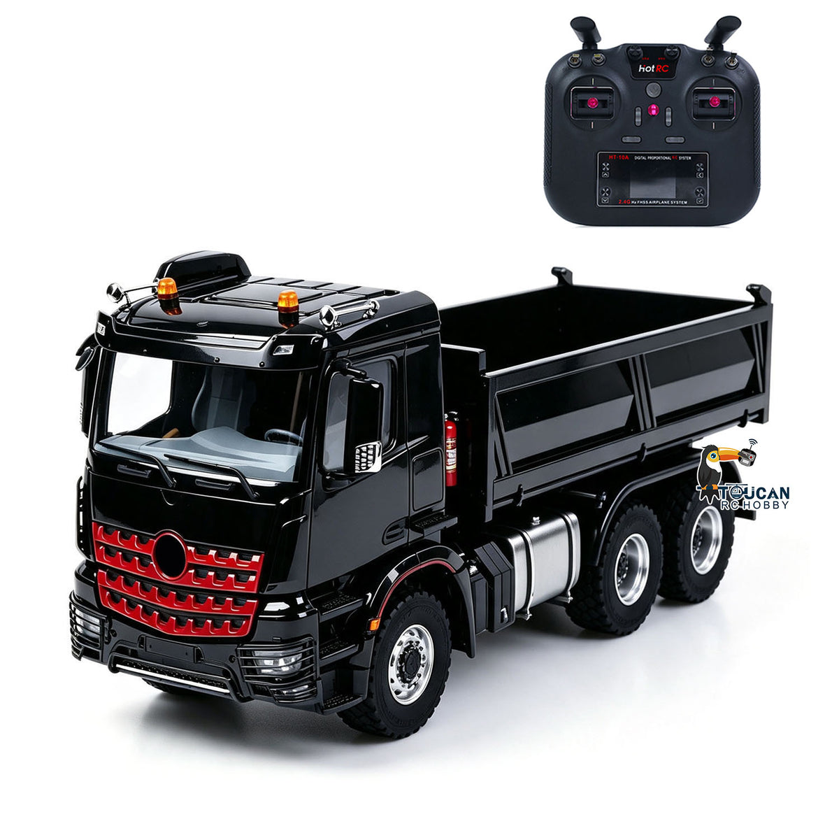 2Speed 6x6 Metal Chassis 1/14 Radio Controlled Hydraulic Dumper Truck 3348 Tipper Differential Axle Light Sound HotRC Radio 2026 PNP