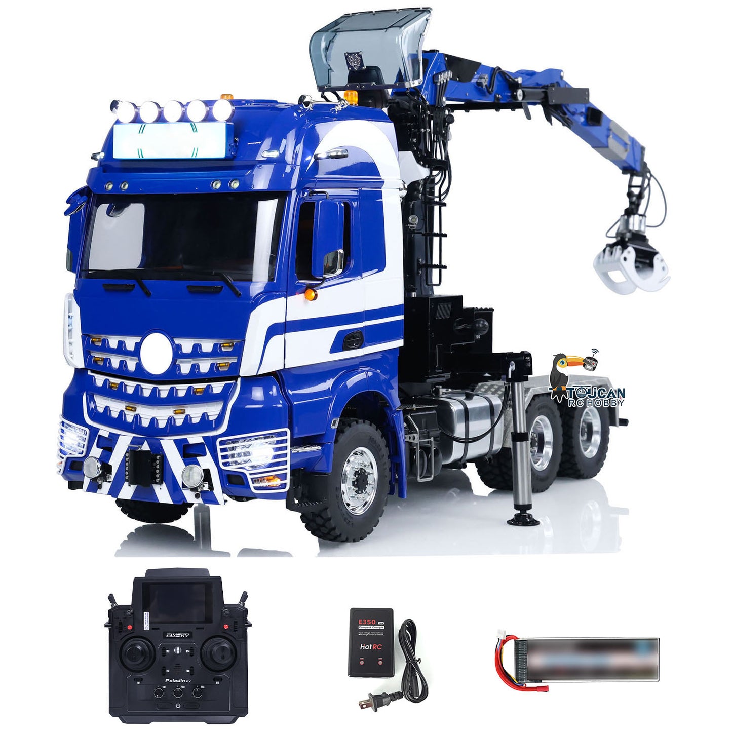 Unitru 03 RTR 3363 1/14 Radio Controlled Tractor Truck Metal Chassis Hydraulic Timber Crane 6X6 RC Lorry Car Smoke PL18EV