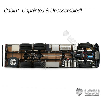 LESU 1/14 RC Flatbed Timber Truck Remote Control Lorry Car 6x4 Metal Chassis RWD Model Vehicle Light Sound Motor 2Speed