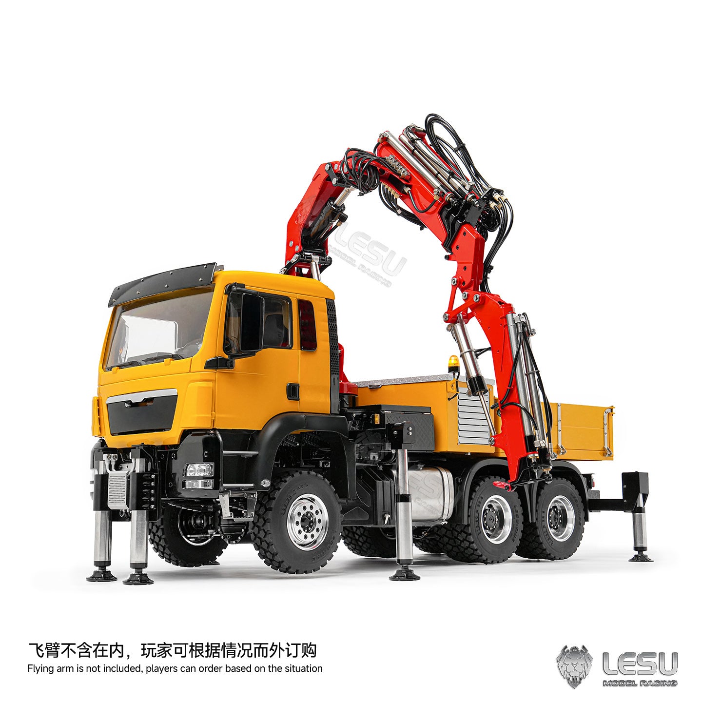 LESU 6X6 Metal 1/14 RC Hydraulic Crane Truck 3Speed Remote Control Lorry Car 7CH Valve 4MPA 6 Outriggers Sound Axle Diff Lock