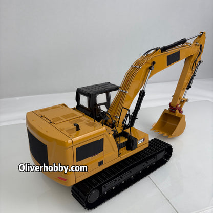 TOUCAN Metal 1/14 Remote Control Hydraulic Excavator 320 8Ways Valve RC Digger Engineering Vehicle ST8 Radio Lights Battery RTR Model