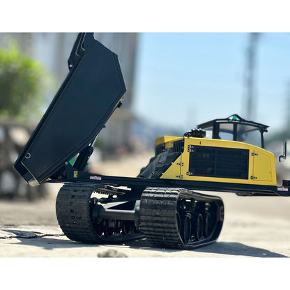 Super Frog T14R Panther 1/14 RC Hydraulic Crawler Dump Truck Remote Control Metal Tracked Tipper Construction Vehicles Frsky X14