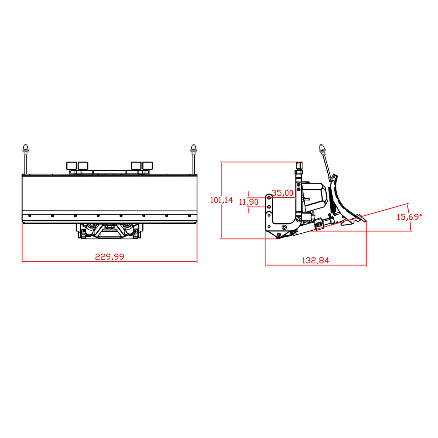 Hydraulisches Schneeschild aus Metall für 1/14 RC-LKW-Kipper