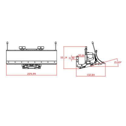 Hydraulisches Schneeschild aus Metall für 1/14 RC-LKW-Kipper