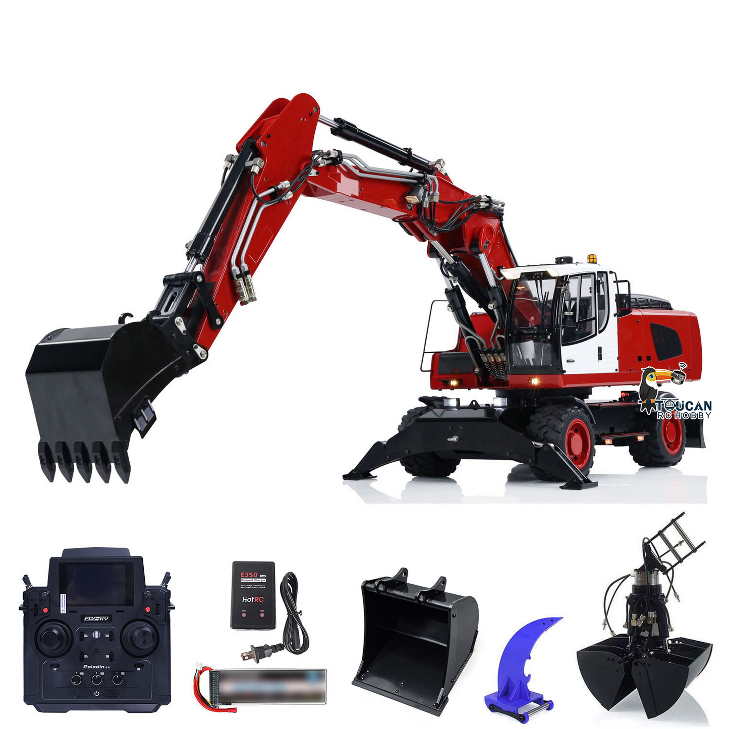 1/14 R946 Hydraulic RC Excavator 946-3 Wheeled Digger With PL18EV Controller