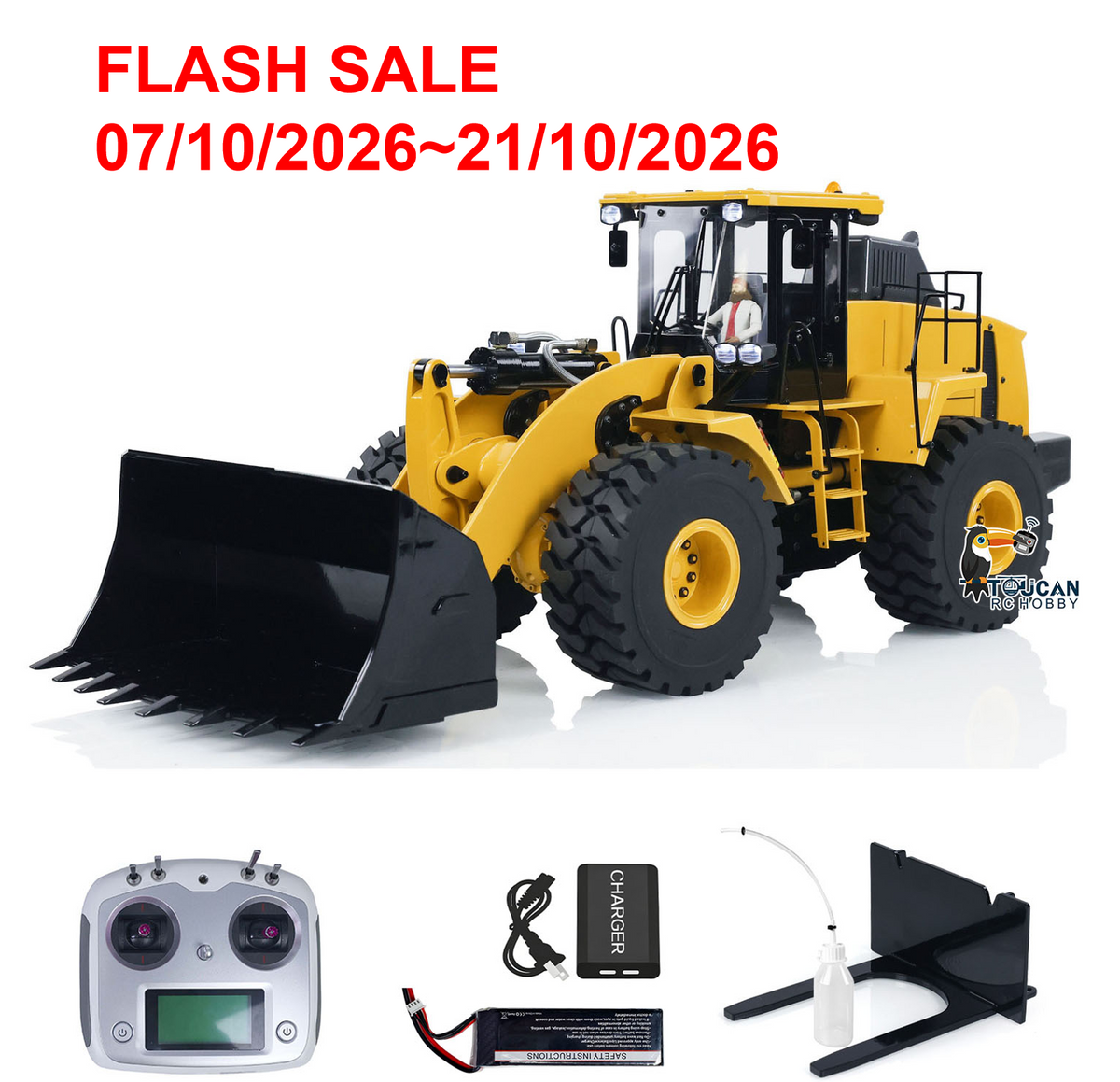 FLASH SALE US STOCK Metal 1/14 470 Hydraulic RC Loader Model with I6S Radio Controller Lights Sound System