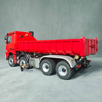 TOUCAN Off Road Version 1/14 Hydraulic Remote Control Roll On Off Dumper 3 Valves 8*8 RC Full Tipper 3Speed Gearbox Light Sound System