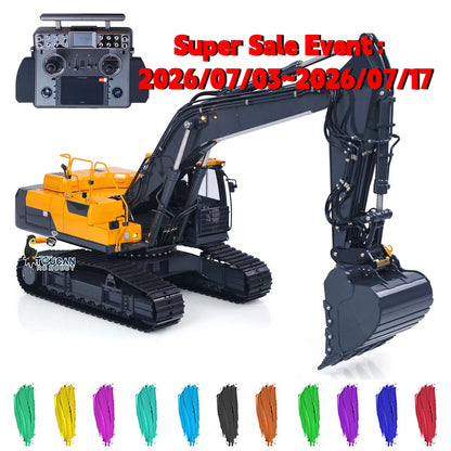 Flash Sale Metal 1/14 Super Frog Remote Control Hydraulic Excavator E400 Pro 9CH Valves RC Digger 35KG Servo 3 Pump Light Sound System