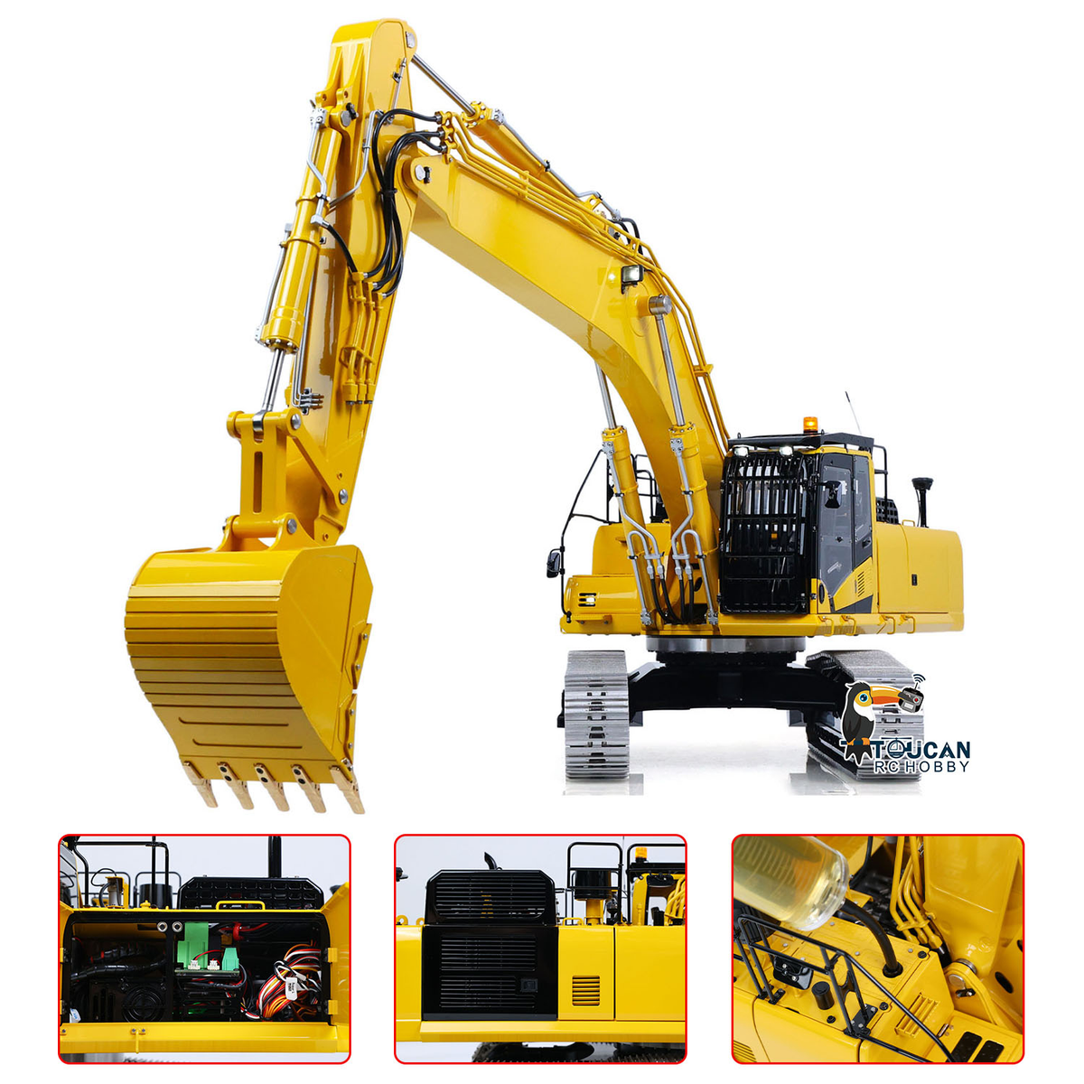 LESU 1/14 Metal Remote Control Hydraulic Tracked Excavator RTR Aoue PC500 RC Digger 7Ways Valve PL18EV Lite Radio Light Battery