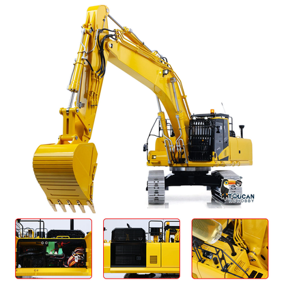 LESU 1/14 Metal Remote Control Hydraulic Tracked Excavator RTR Aoue PC500 RC Digger 7Ways Valve PL18EV Lite Radio Light Battery