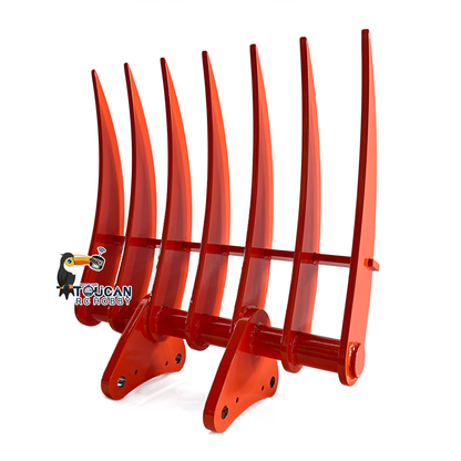 TOUCAN 1/8 Metal RC Excavator Attachments for 385CF Hydraulic Digger, Ripper, Bucket, Rake, Quick Coupler & Construction Model
