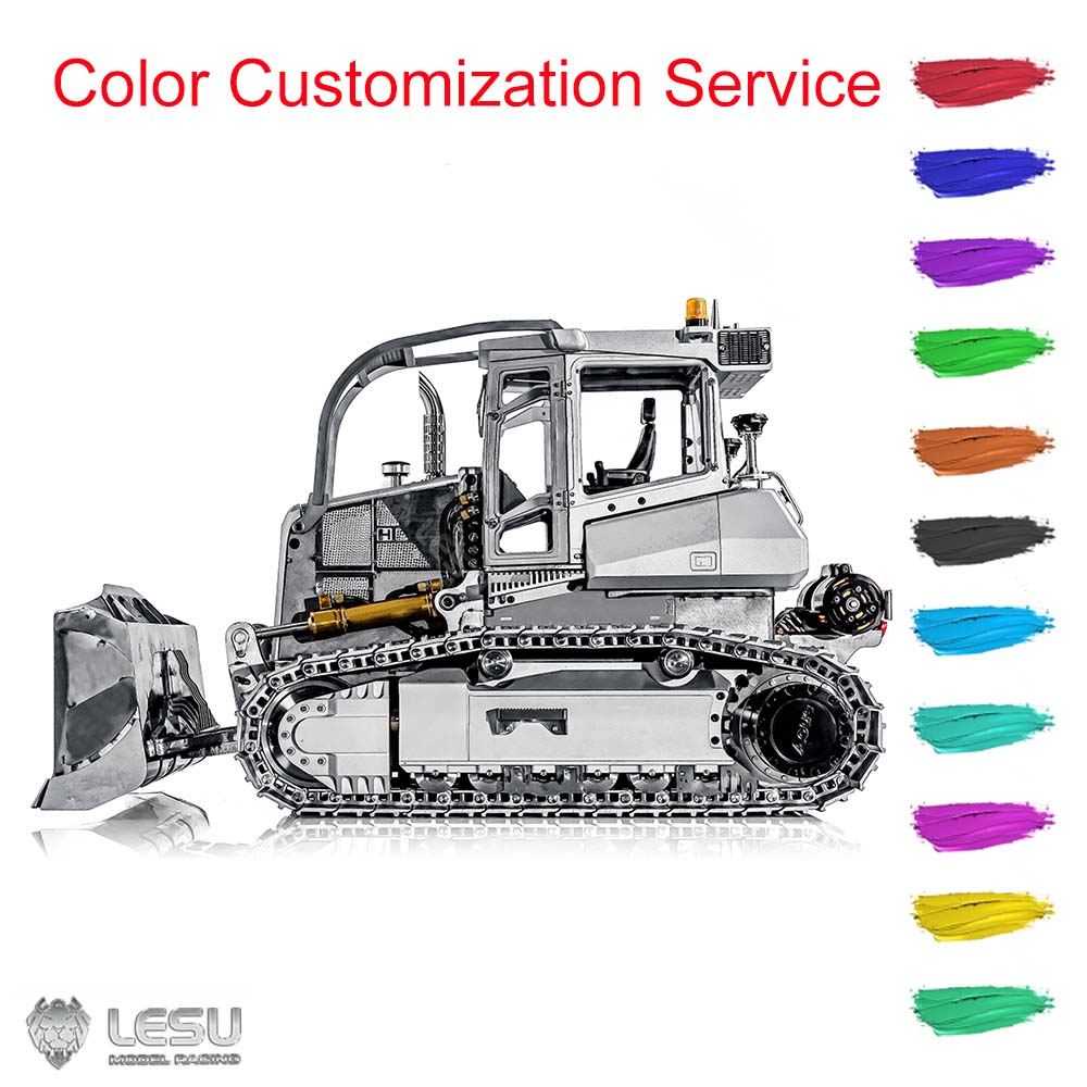 IN STOCK LESU 1:14 RC Hydraulic Bulldozer Aoue 850K Black Track Dozer