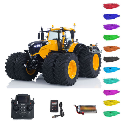 LESU 4x4 90% Metal Body 1/14 RC Hydraulic Tractor AOUE 1050 Radio Controlled Agricultural Vehicle Light Smoking Simulation Sound