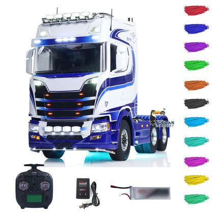 TOUCAN 770S 1/14 Remote Control Tractor Truck 2Speed RTR Model 6x6 Metal Chassis Axle Lock RC Lorry Car Flysky ST8 Radio Smoke