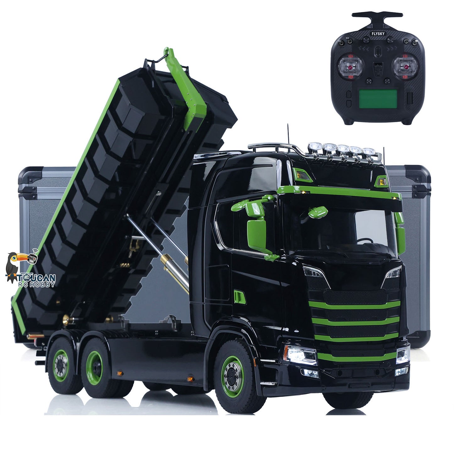 6x6 1/14 Hydraulic RC Dumper Car Metal Roll-on Full Dump Truck