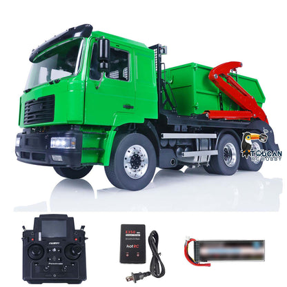 JX Model Metal 1/14 6*4 RC Hydraulic Skip Loader VL18U F2000 Swing Arm Dump Truck with PL18EV Lite Radio System 2Speed Gearbox