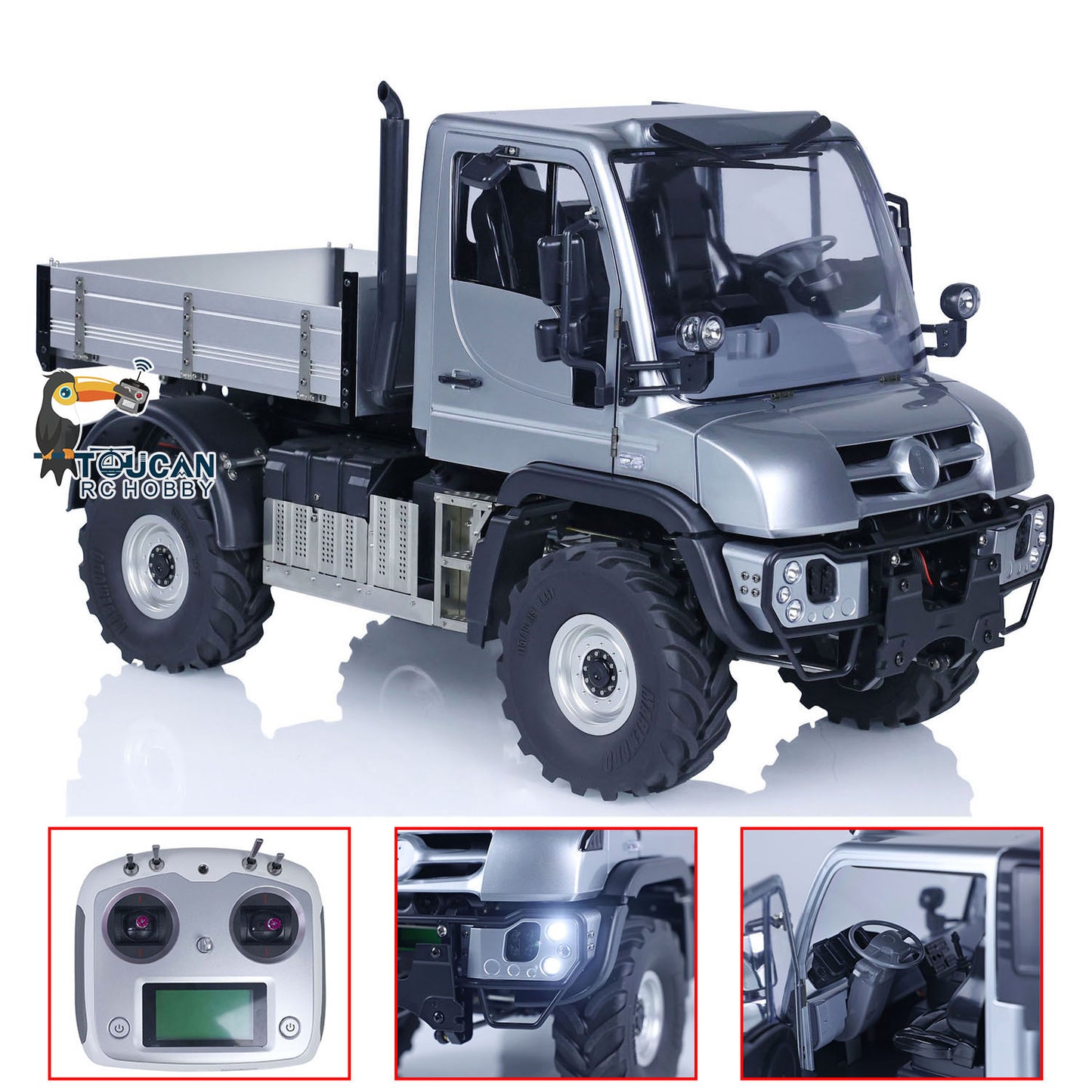 1/10 U423 4X4, lackiert, zusammengebaut, RC PNP, Offroad-Rock-Crawler-Auto mit Metalleimer