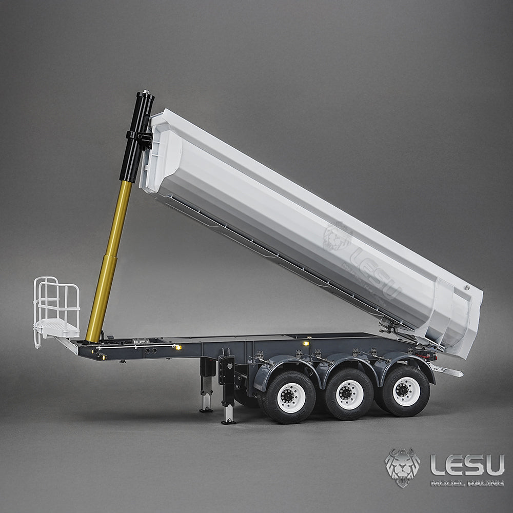 Metal LESU 3Axles 1/14 Hydraulic Dump Trailer for RC Tractor Truck DIY TAMIYA Radio Controlled Lorry Car 1851 3363 R470 770S