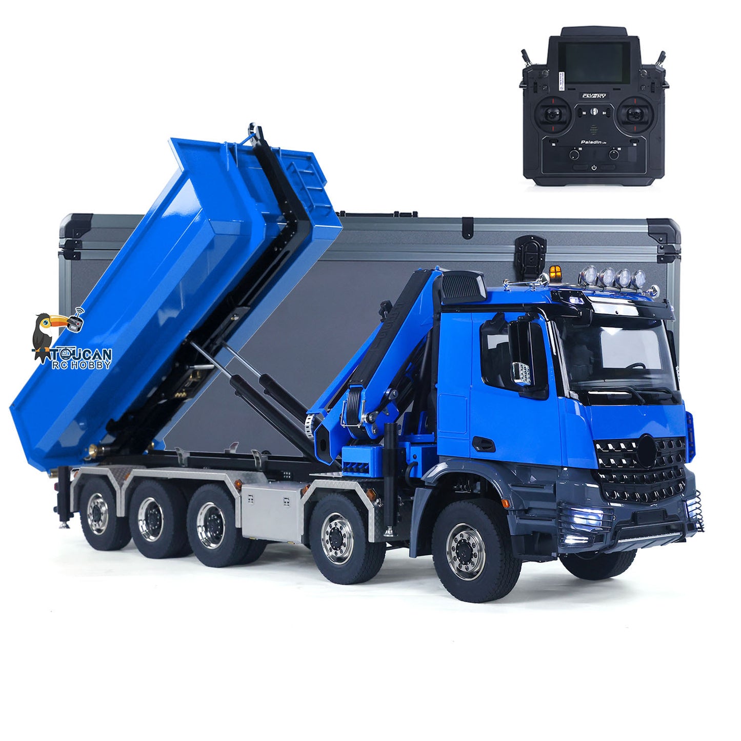 1/14 10x10 RC Hydraulic Full Dump Crane Truck U-shaped Bucket