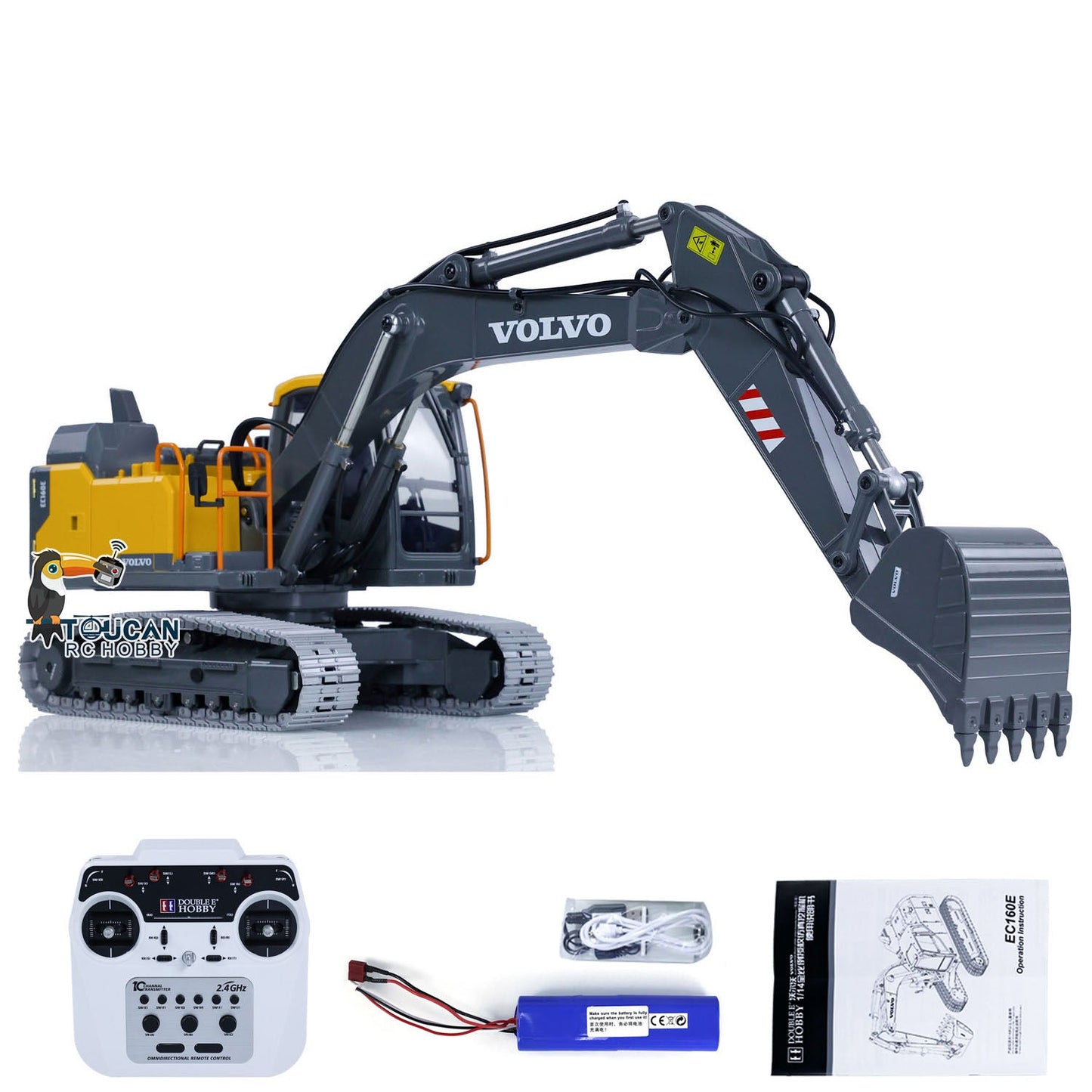 1:14 Double E E010 Volvo EC160E Electric RTR RC Excavator