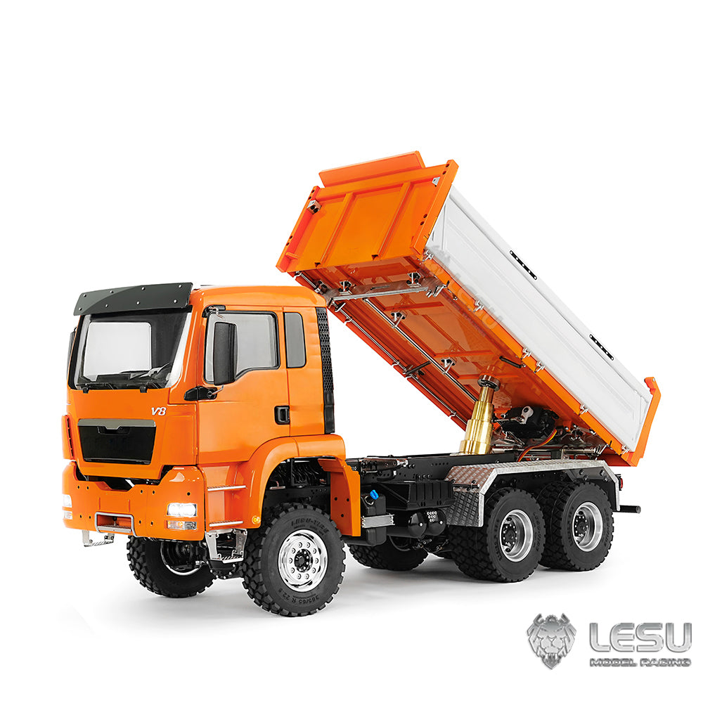 LESU TGS 1/14 RC Hydraulic Dump Truck 6x6 Metal Remote Control Dumper Car Model