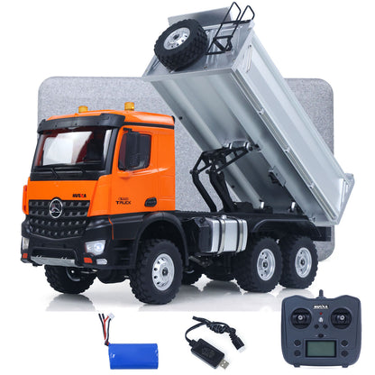 ONLY ONE US STOCK 1/14 HUINA 1598 2.4G Remote Control Dumper 6*6 Engineering Transport Vehicle Lifting Rod Tipper Car Light Sound Battery Toys