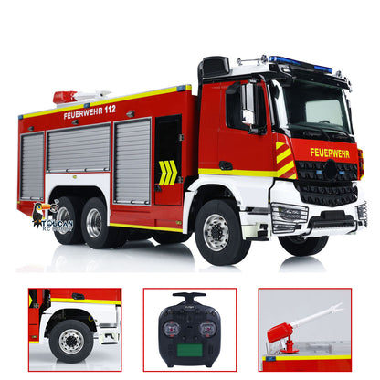 IN STOCK 6x4 1/14 RC Fire Vehicles Metal Chassis Remote Control Fire Fighting Truck Model