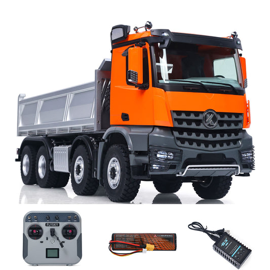 US Stock Kabolite 1/14 Electric RC Dump Truck K5703 8X8 Remote Control Tipper Model 2Speed Transmission Lights Sounds Battery Charger