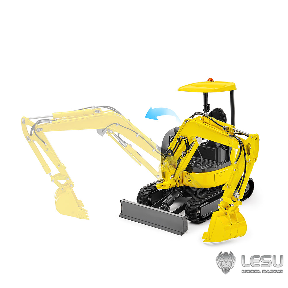 IN STOCK LESU 1/14 Mini RC Hydraulic Excavator PC30 Metal Radio Controlled Digger Model with 6CH Reversing Valves