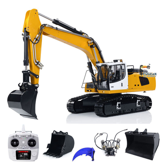 MTM 1/14 946 RC 2 Arms ARTR Metal Hydraulic Tracked Excavator Digger With Ripper Grab Tiltable Bucket