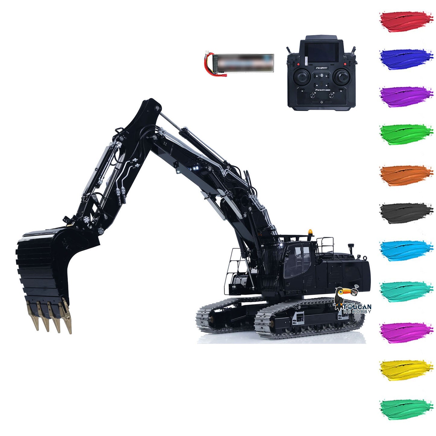 LESU LR956 1/14 RC Digger 7CH Valves 3Arms Radio Control Hydraulic Excavator Metal Chassis Construction Machine Brushless Motor Flysky PL18EV LITE