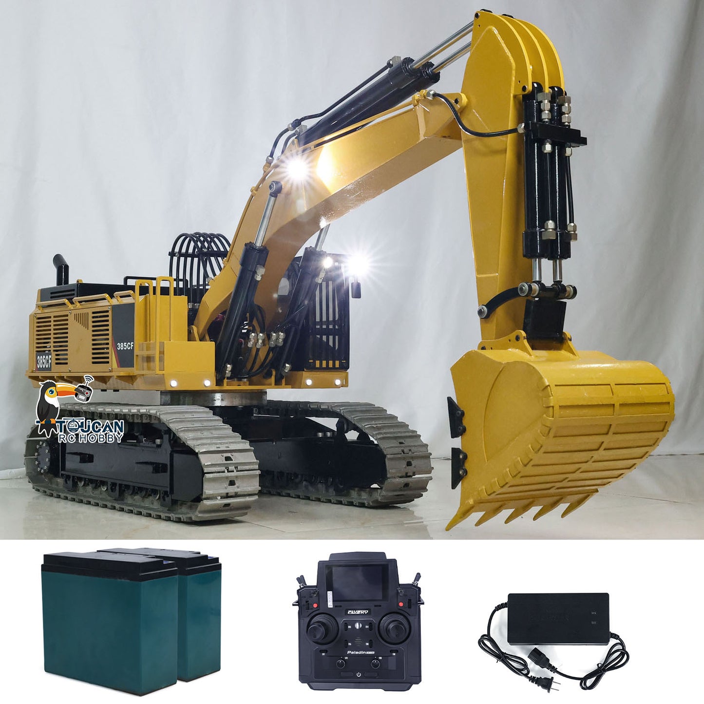 1/8 Giant RC Hydraulic Excavator 385CF Heavy Duty PL18EV Lite Remote Controller