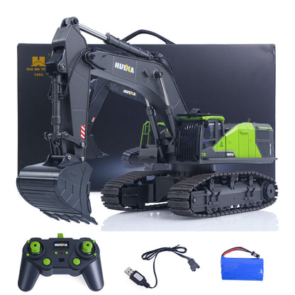 US STOCK HUINA 1/14 593 Toys Model RC Excavator Car Gift Battery 2.4G Remote Control Digger