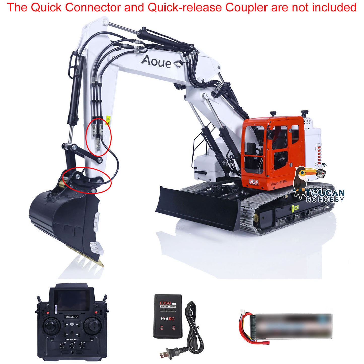 LESU 1/14 Aoue Metal ET26L Painted Assembled RTR Hydraulic Three-section RC Excavator B0012 With Crystal Display