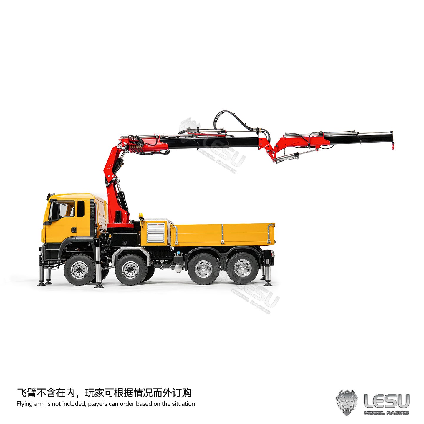 LESU Metal 1/14 RC Hydraulic Crane Truck 8X8 3Speed Remote Control Lorry Model 7CH Valve 6 Outriggers Light Sound Axle Diff Lock