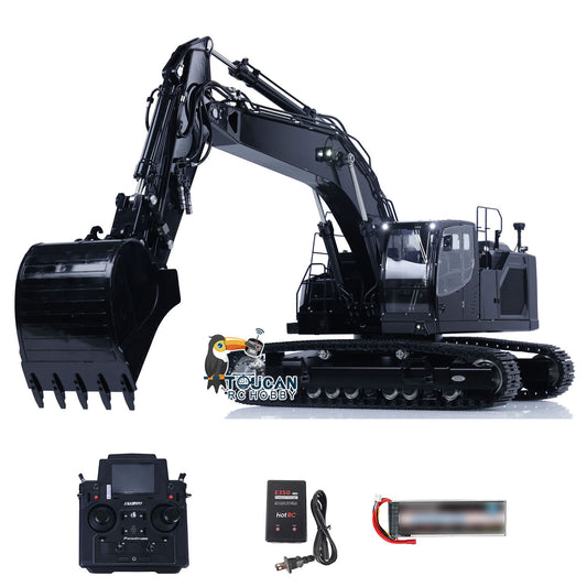 LESU LR945 Metal 1/14 Hydraulic RC Excavator Model With FlySky PL18EV Lite Radio System 7CH Reversing Valves for Construction Vehicle Enthusiast