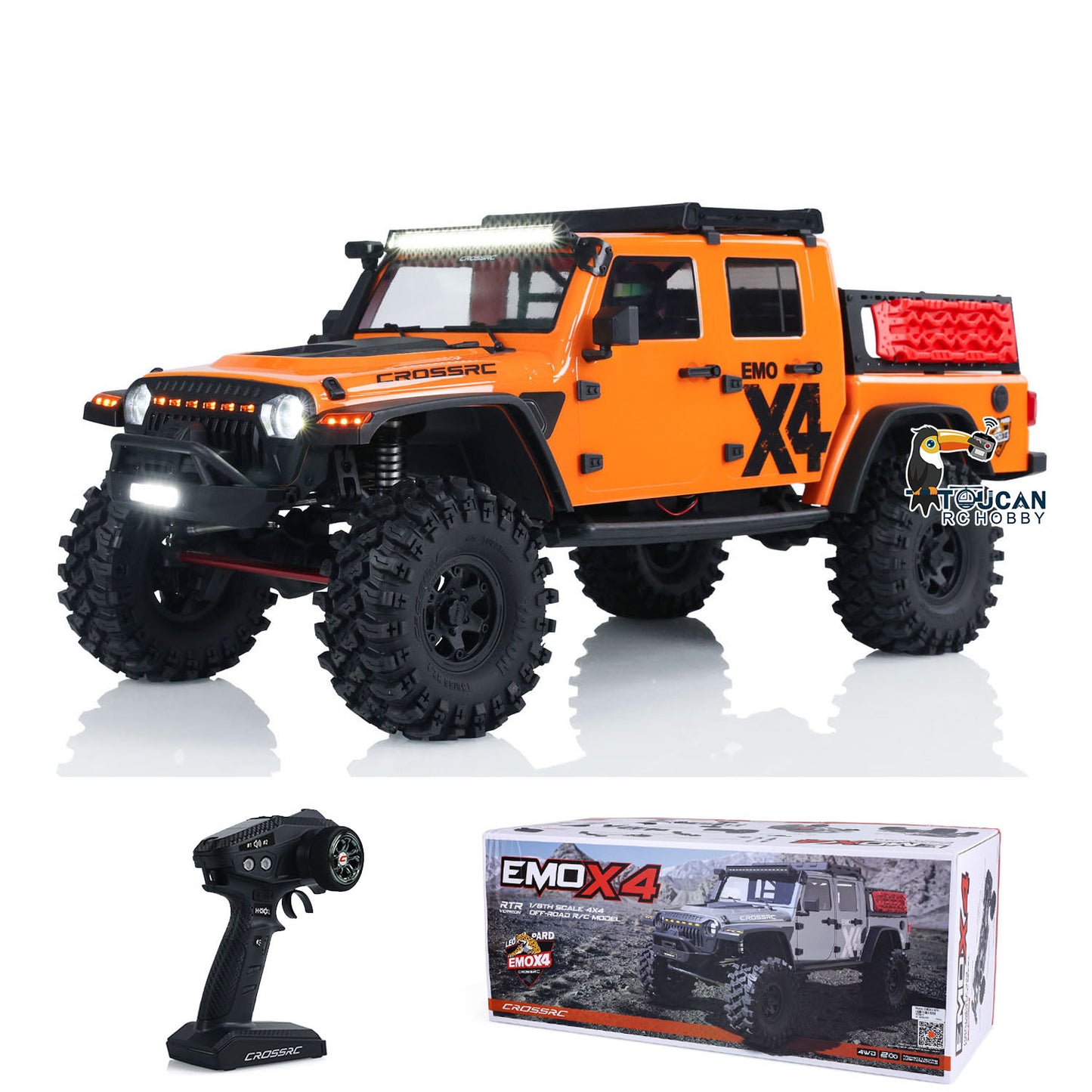 US STOCK 1:8 Scale CROSSRC EMO X4 RC 4x4 Off-road Climbing Truck Leopard Lights 2 Speed