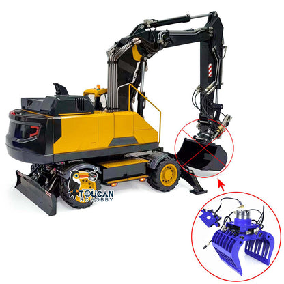 Metal 1:14 RC Hydraulic Digger 3-Arms EC380 Wheeled RC Excavators