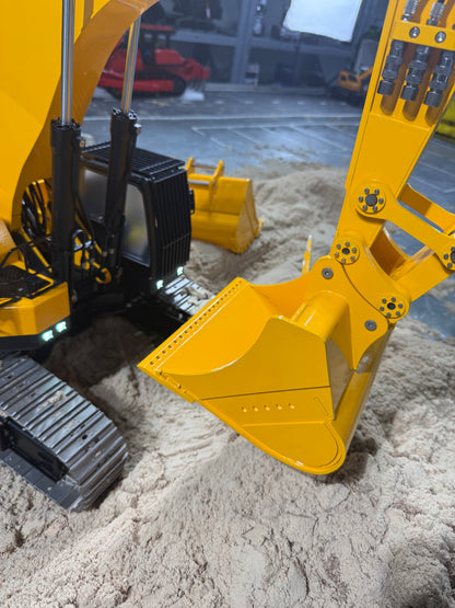 Metal Grading Bucket Ripper for 1/12 Hydraulic Remote Control Tracked Excavator C395 LR976 E650 RC Digger Model Construction Vehicle