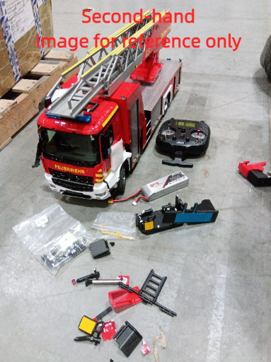Second Hand US Stock 1/14 4X2 Metal Chassis Ladder Truck 3363 RC Fire Truck ST8 Radio 2Speed RTR Car