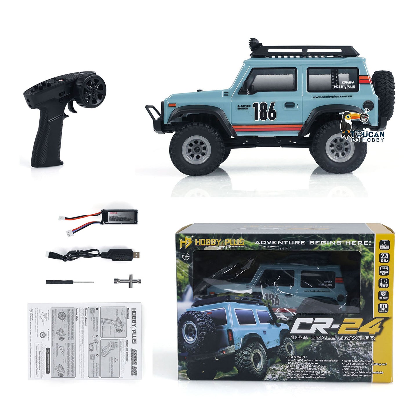 IN STOCK 1:24 4WD RC Rock Crawler Car 4x4 Mini Radio Control Climbing Off-road Vehicles