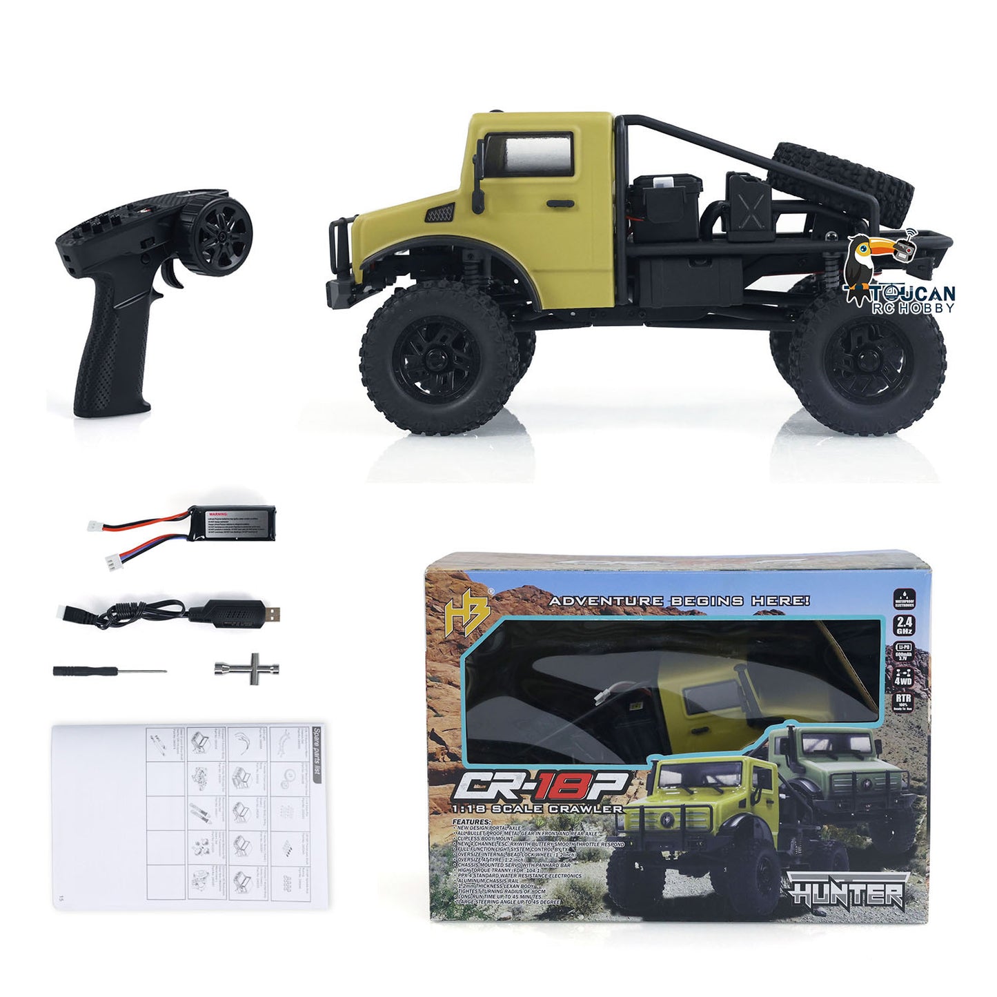 EN STOCK Hobby Plus CR18P 1/18 RC Rock Crawler Car 4WD Véhicules tout-terrain à commande sans fil