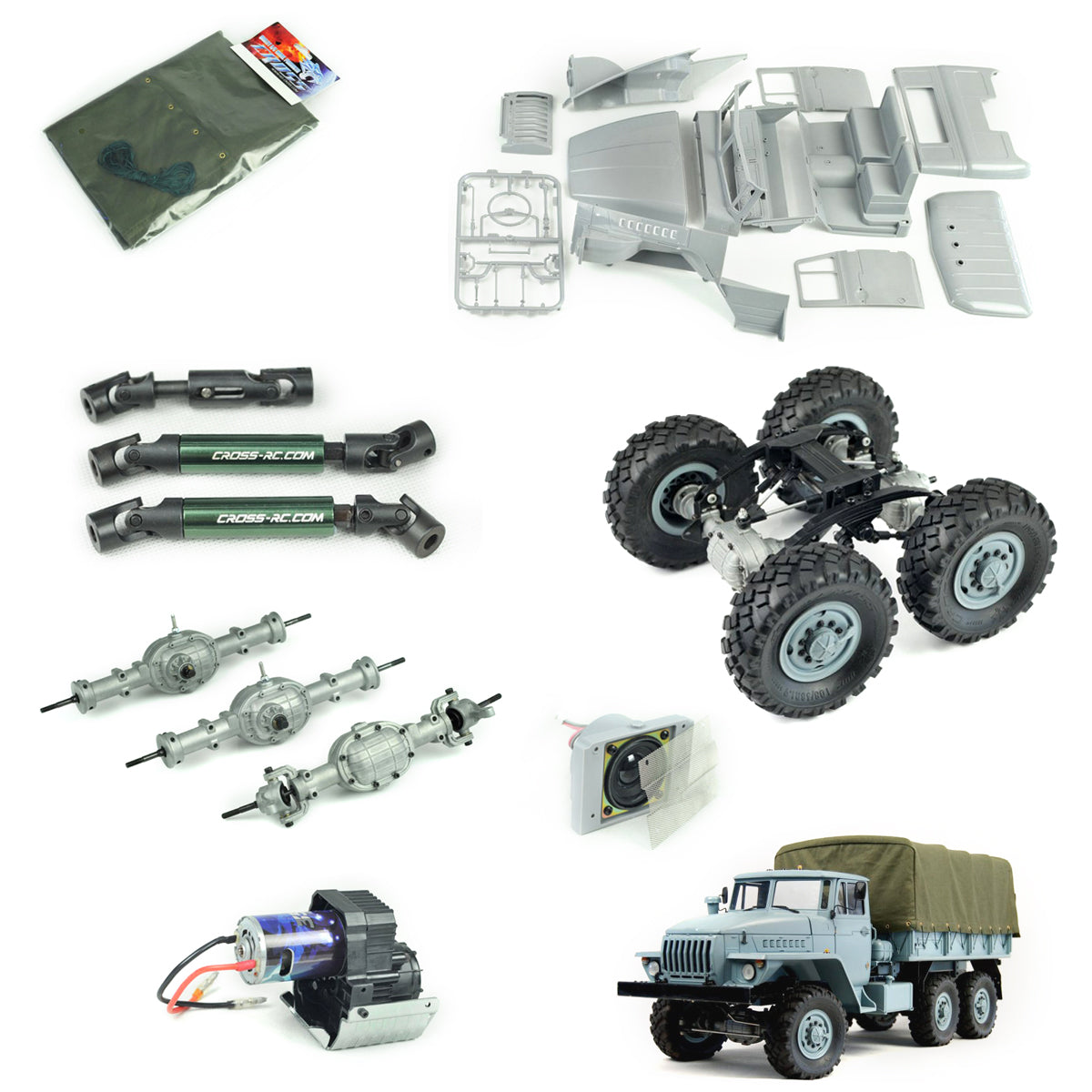 KIT de véhicule tout-terrain militaire CROSSRC 1/12 UC6 6*6 RC