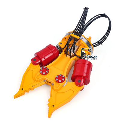 1/12 RC Hydraulic Excavator Attachments Metal Electric Hammer Hydraulic Shear Grille Bucket Rake Ripper Grading Bucket Set for C395 LR976 EC650