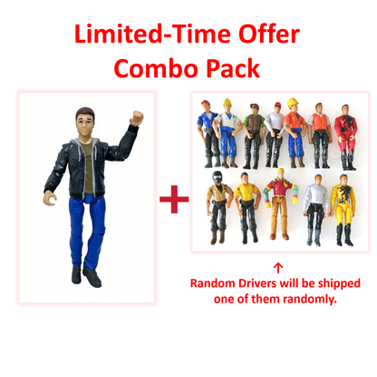 Limited Offer Combo Pack RC Scene Accessory Kit Driver Figurine Roadblock Railing Wooden Box for 1/14 and 1/12 RC Model Construction Vehicles