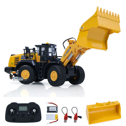 Half Metal 1/50 Electric Remote Control Loader Ready To Run Mini RC Engineering Vehicle Model Lights Sounds Desktop Level Gift