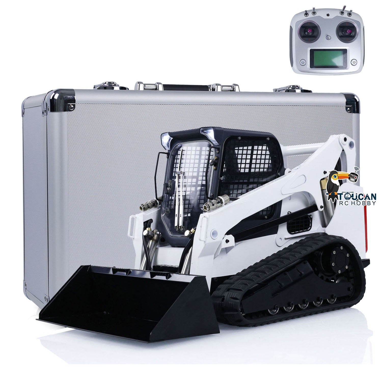Remote Control Skid Steer 1/14 RC Hydraulic Skid-Steer Tracked Loader SM770 Remote Control Car L ...