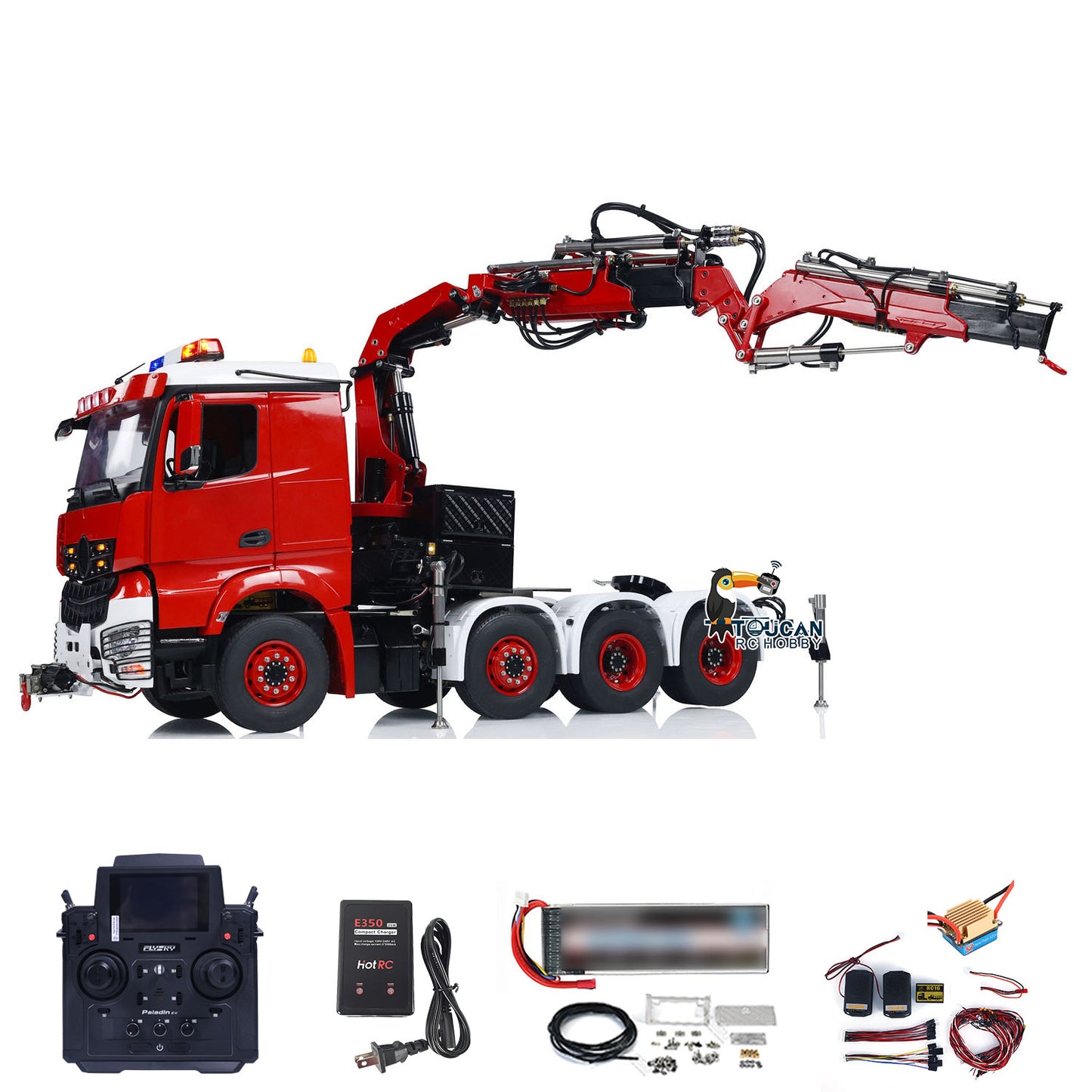 LESU 8x8 1/14 RC Hydraulic Crane Tractor Truck With Fly Jib Arm