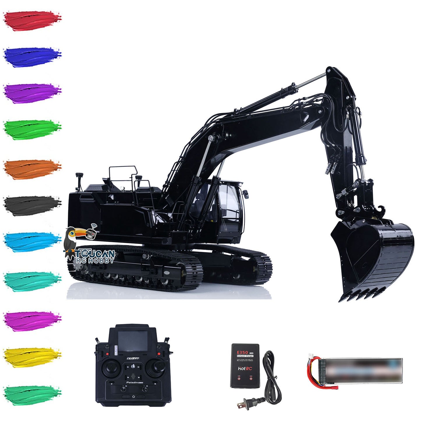 LESU 1/14 Aoue Metal Painted Assembled LR945 Hydraulic RC Excavator Digger B0016 With Quick Connector Coupler