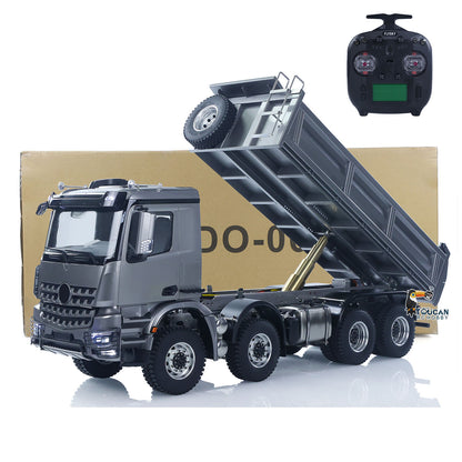 26.4 Inches Metal Chasiss 1/14 RC Hydraulic Dump Truck 2Speed Remote Control Tipper 3363 Axle Locks Flowing Water Light Battery